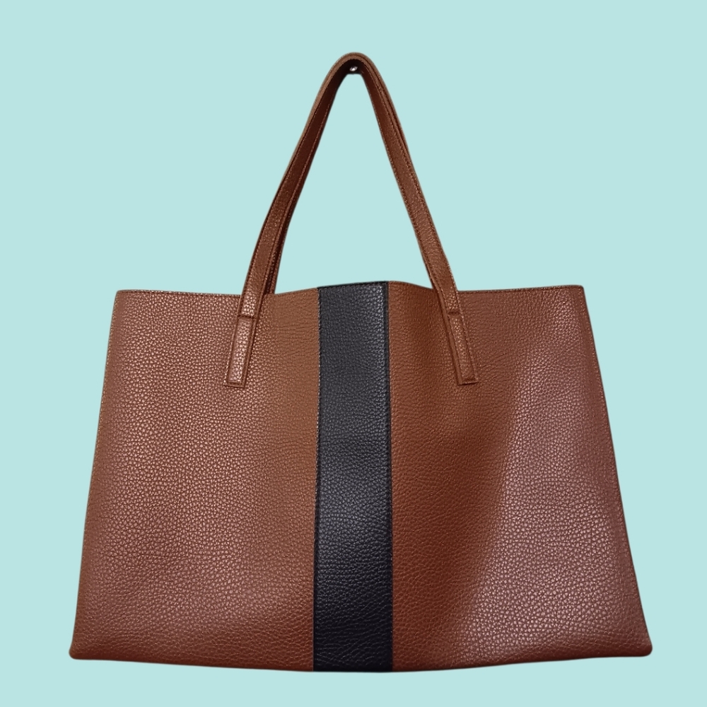 Vince Camuto Brown and Black Tote Bag
